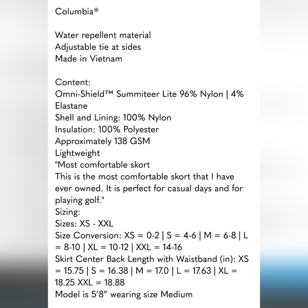 Columbia Casual Anytime Skorts nwt - Picture 7 of 7